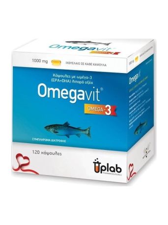 Uplab Pharmaceuticals Omegavit Κάψουλες Ωμέγα-3 (EPA & DHA) Λιπαρά Οξέα 1000mg 120 κάψουλες