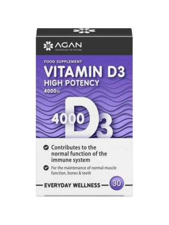 Agan Vitamin D3 High Potency 4000iu 30 ταμπλέτες