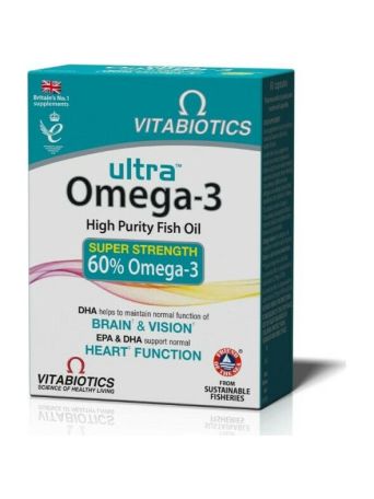Vitabiotics Ultra Omega-3 Super Strength 60 μαλακές κάψουλες Unflavoured