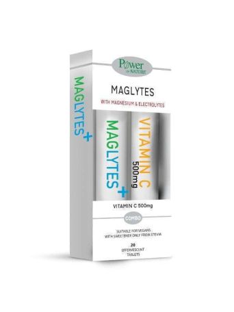 Power Of Nature Maglytes with Magnesium & Electrolytes & Vitamin C 500mg Stevia 40 αναβράζοντα δισκία