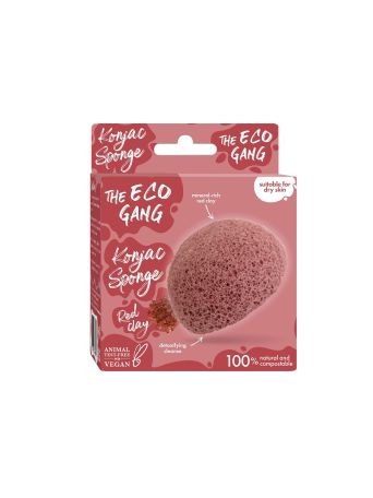 The Eco Gang Σφουγγάρι Προσώπου Konjac Sponge – Red Clay για ξηρό δέρμα 1τμχ