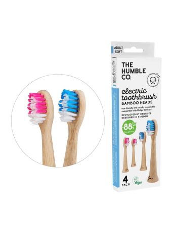 HUMBLE ELECTRIC TOOTHBRASH BAMBOO HEADS SOFT 4-PACK