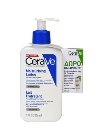CeraVe Promo Moisturising Face & Body Lotion for Dry to Very Dry Skin 236ml & Δώρο Hydrating Foaming Oil Cleanser 20ml