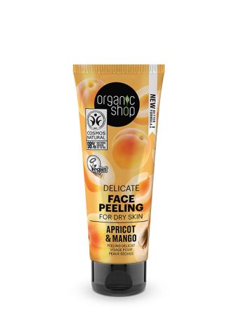 ORGANIC SHOP DELICATE FACE PEELING FOR DRY SKIN APRICOT AND MANGO 75 ML